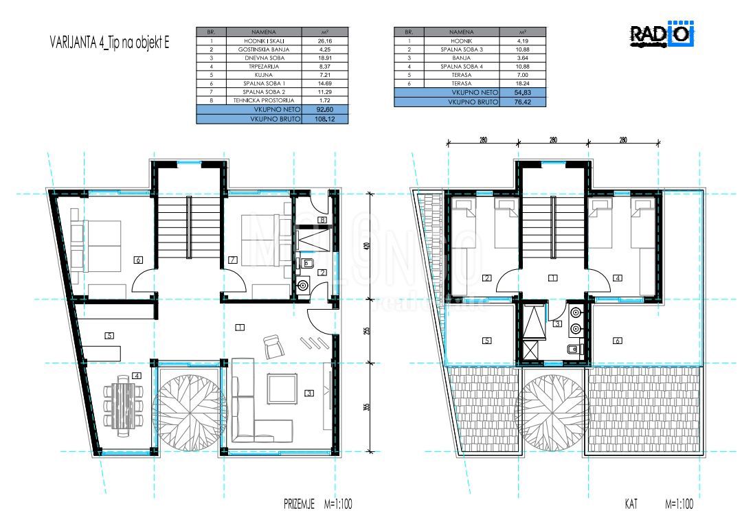 ISTRA, TINJAN Terreno edificabile con permessi di costruzione rilasciati per 5 ville con piscina.