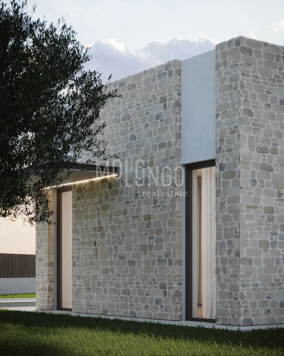 ISTRA, TINJAN Terreno edificabile con permessi di costruzione rilasciati per 5 ville con piscina.