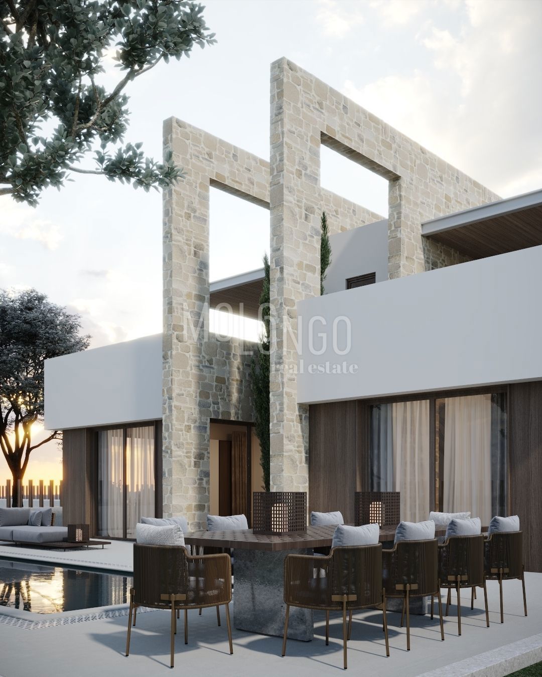 ISTRA, TINJAN Terreno edificabile con permessi di costruzione rilasciati per 5 ville con piscina.