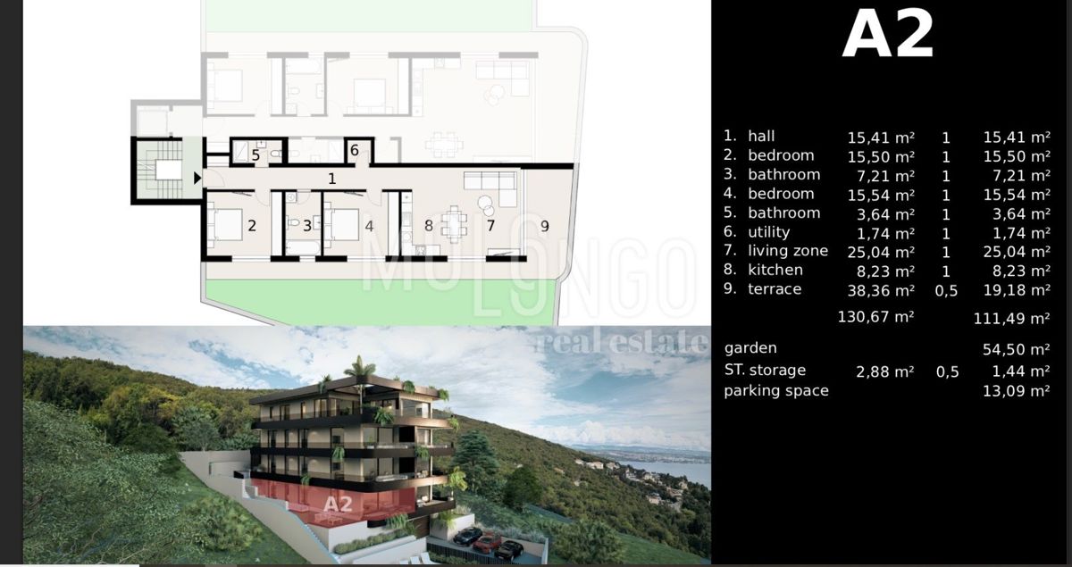 Appartamento/appartamento Ičići, Opatija - Okolica, 118,67m2