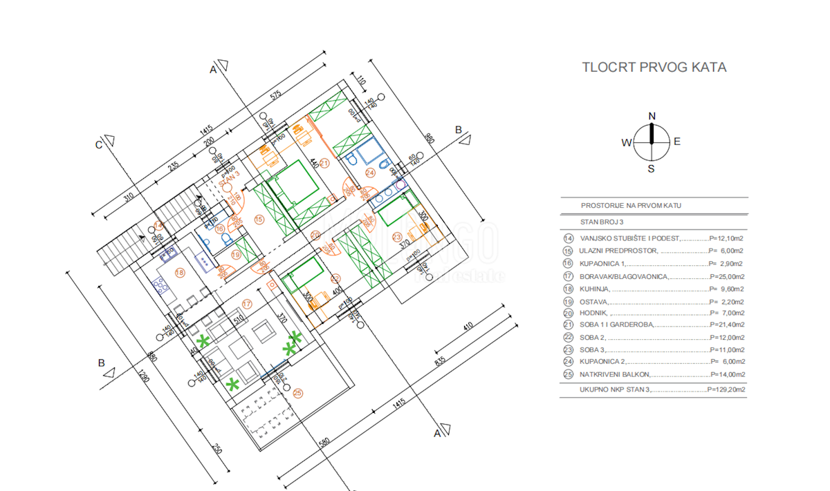 Appartamento Žegoti, Kastav, 129,20m2