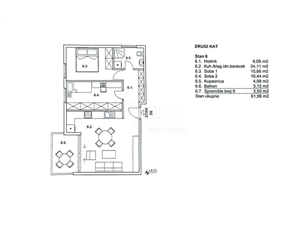 Appartamento Zamet, Rijeka, 58m2