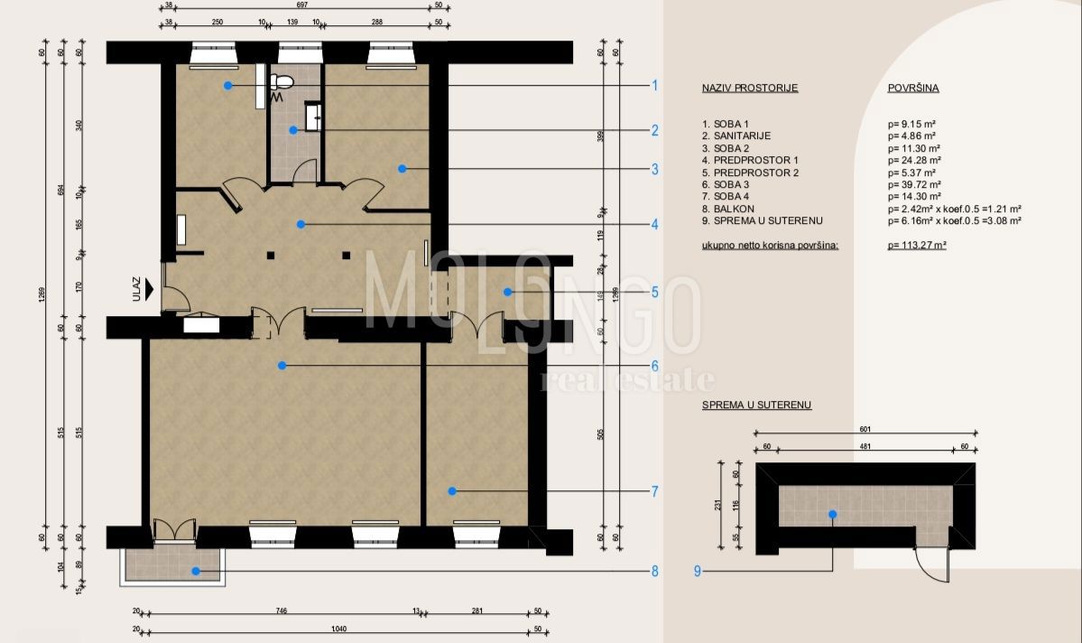 Appartamento/appartamento Centar, Rijeka, 97m2