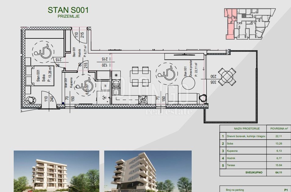 Appartamento/appartamento Zamet, Rijeka, 64,11m2