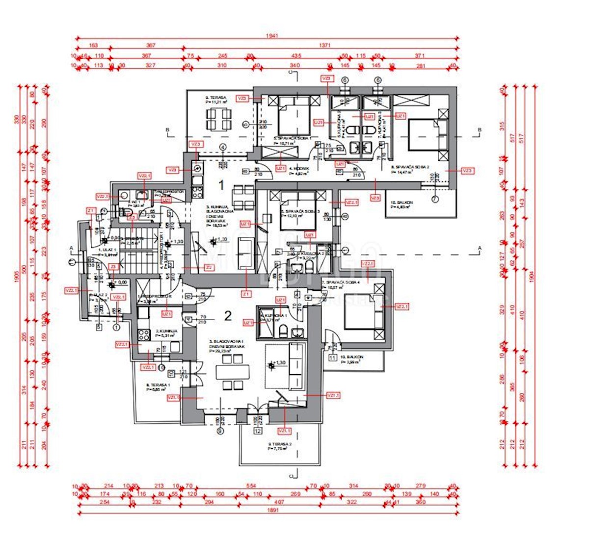 Appartamento/appartamento Kornić, Krk, 81m2