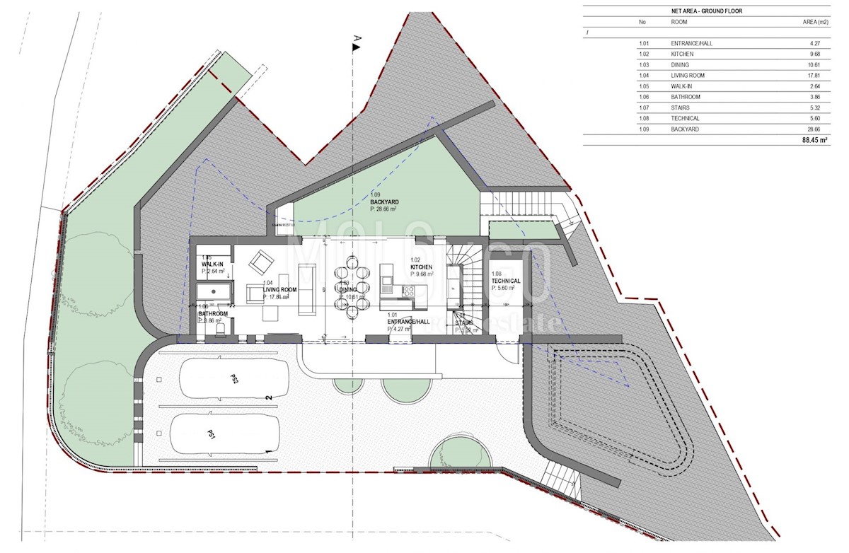 Terreno Labin, 493m2