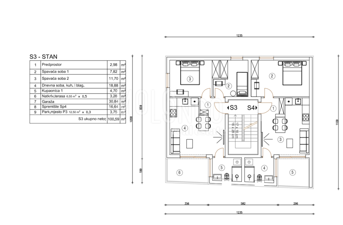 Appartamento/appartamento Šijana, Pula, 100,59m2