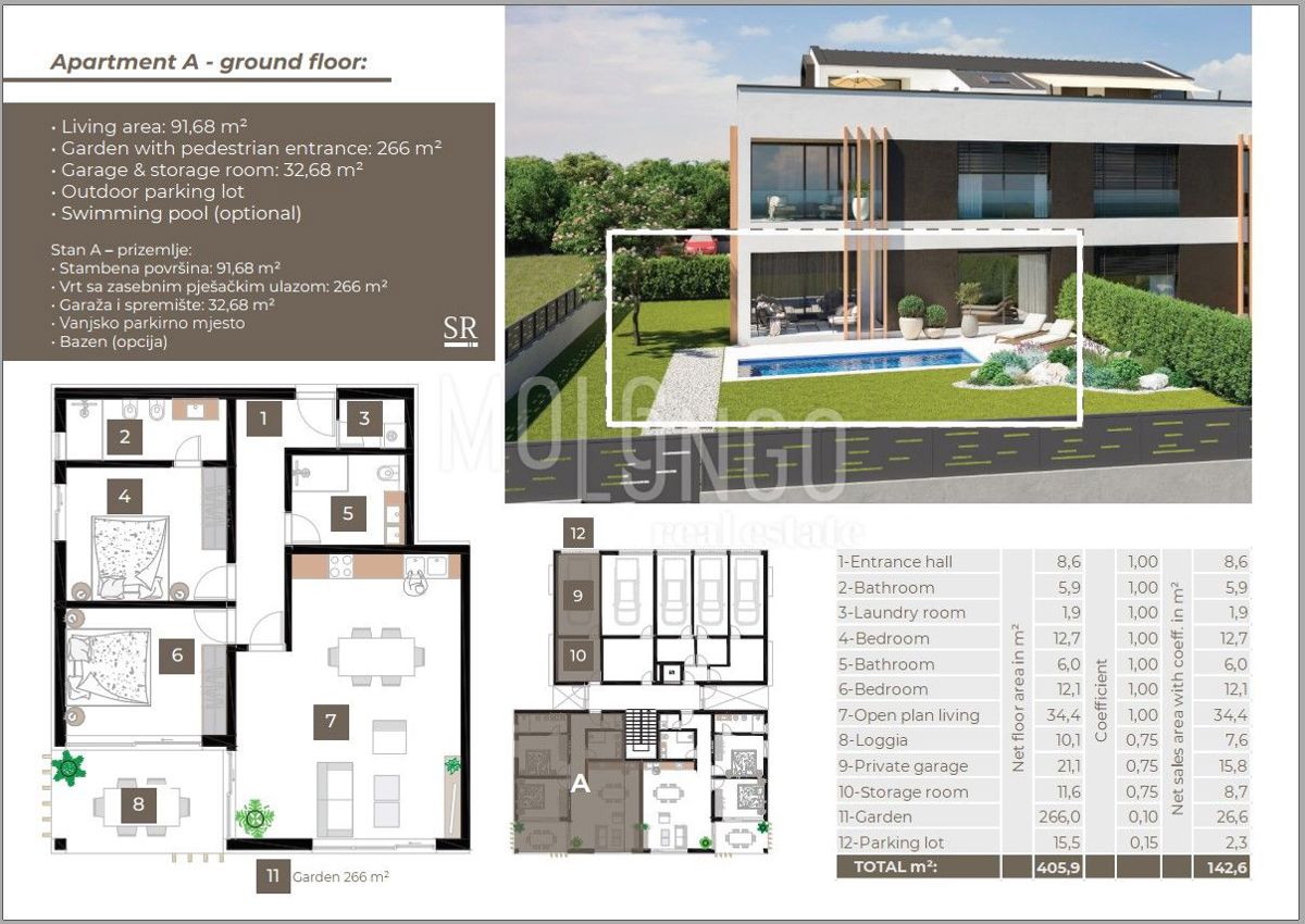 Appartamento/appartamento Rovinj, 91,68m2