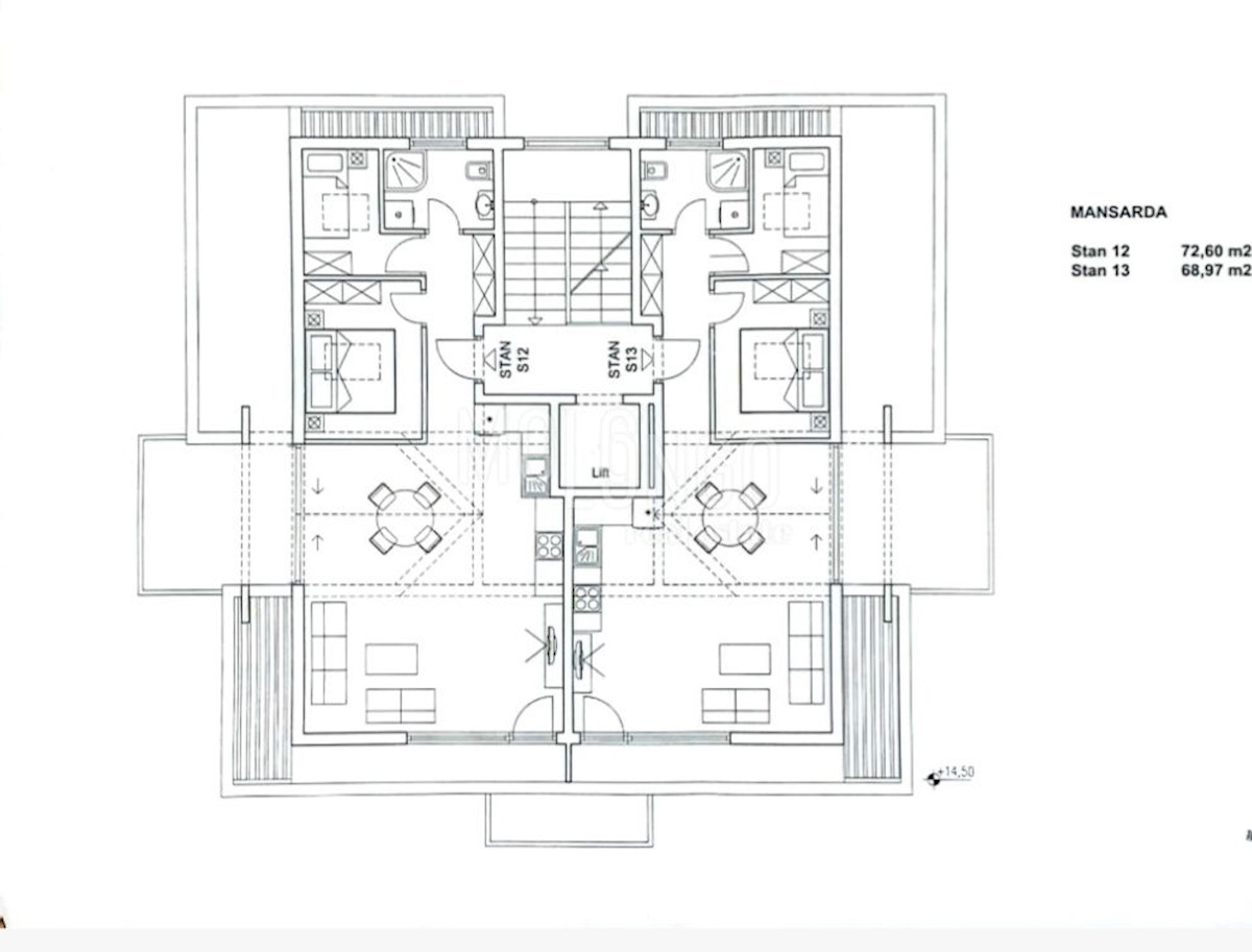 Appartamento Zamet, Rijeka, 66m2