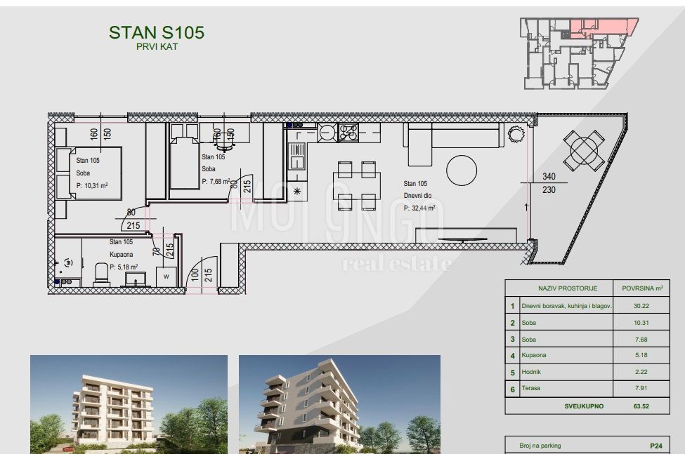 Appartamento/appartamento Zamet, Rijeka, 64,11m2