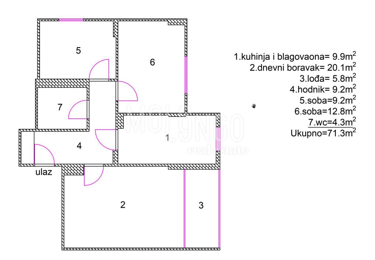 Appartamento/appartamento Podmurvice, Rijeka, 70m2