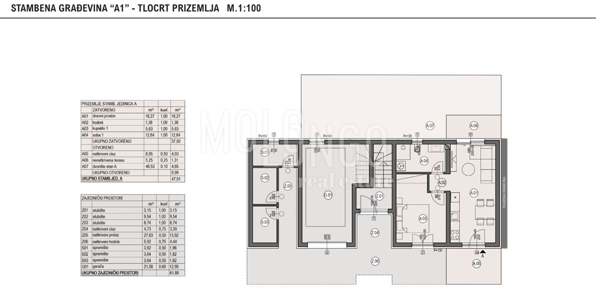 Appartamento/appartamento Centar, Pula, 47,91m2