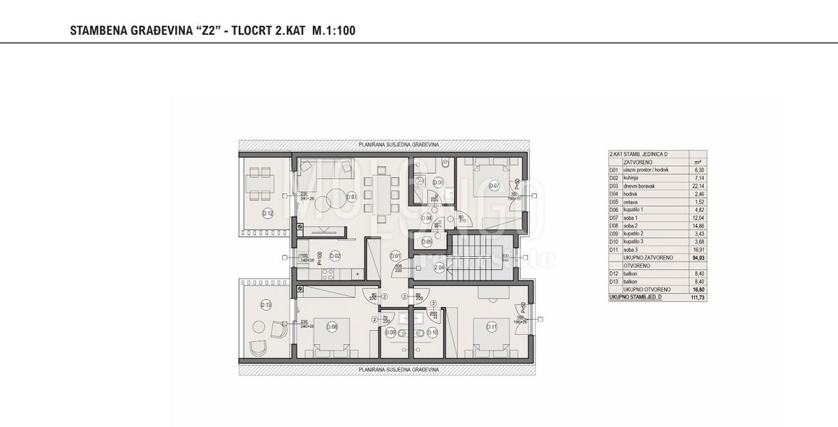 Appartamento/appartamento Centar, Pula, 111,73m2