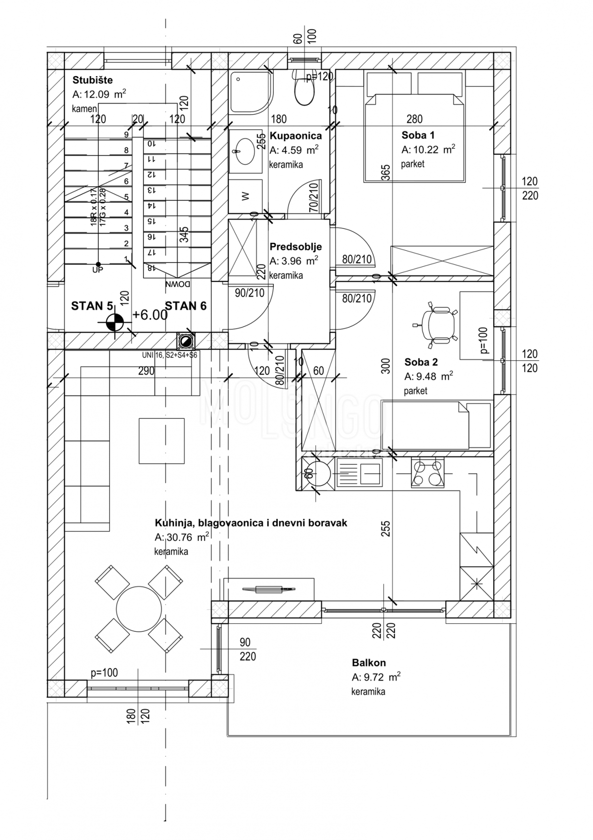 Appartamento/appartamento Viškovo, 67,41m2