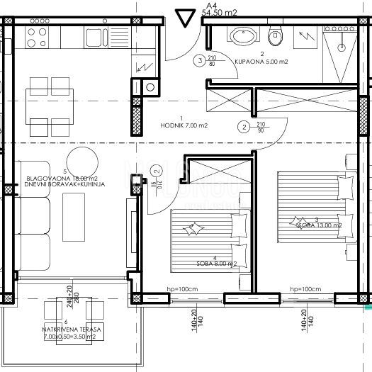 PULA – NOVOGRADNJA | Stan u prizemlju 54,50 m² | terasa | garažno parkirno mjesto