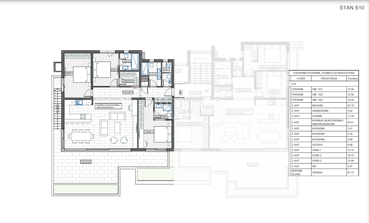 Appartamento Trsat, Rijeka, 119,10m2