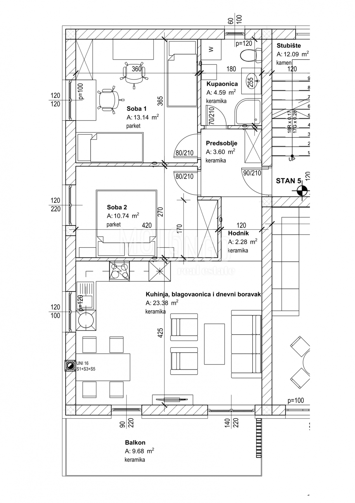 Appartamento/appartamento Viškovo, 67,41m2