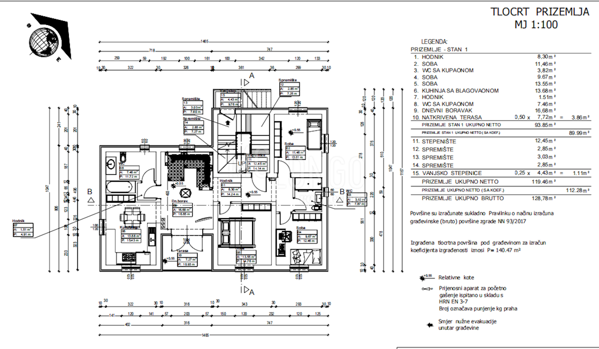 Appartamento Žegoti, Kastav, 112,28m2