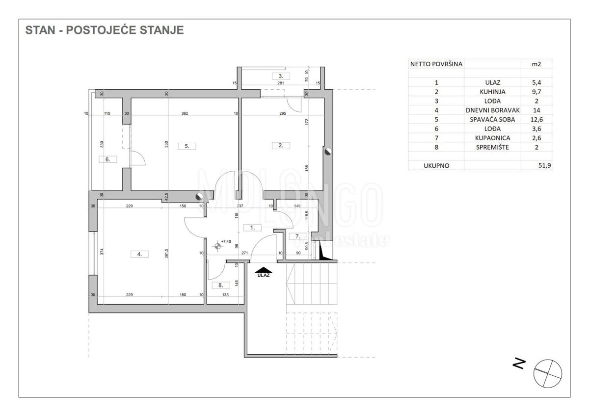 Appartamento/appartamento Poreč, 51,90m2