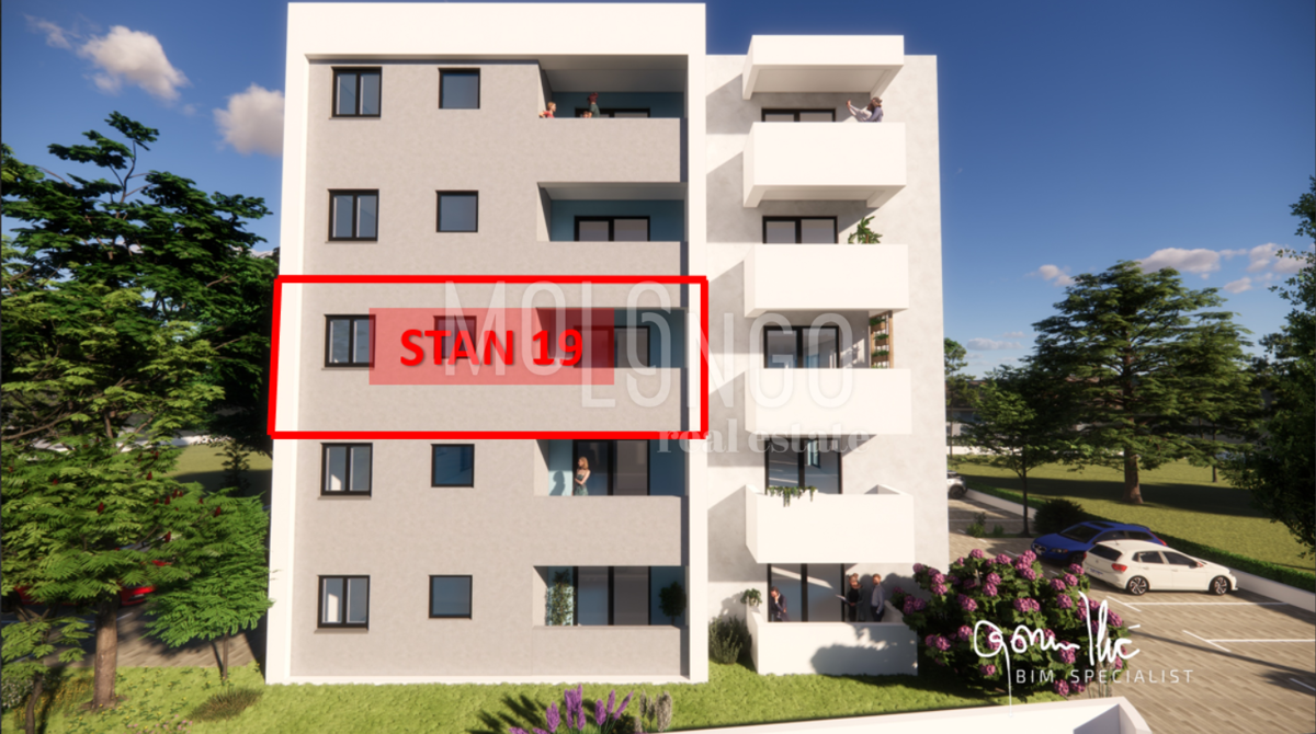 ISTRA, PULA - Novogradnja, stan 19 – 2. kat, 54,42 m²