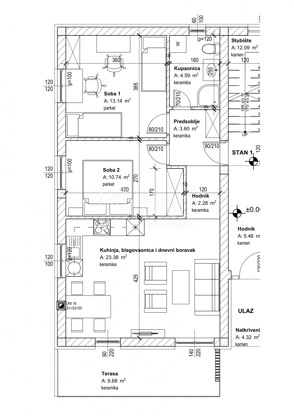 Appartamento/appartamento Viškovo, 67,41m2