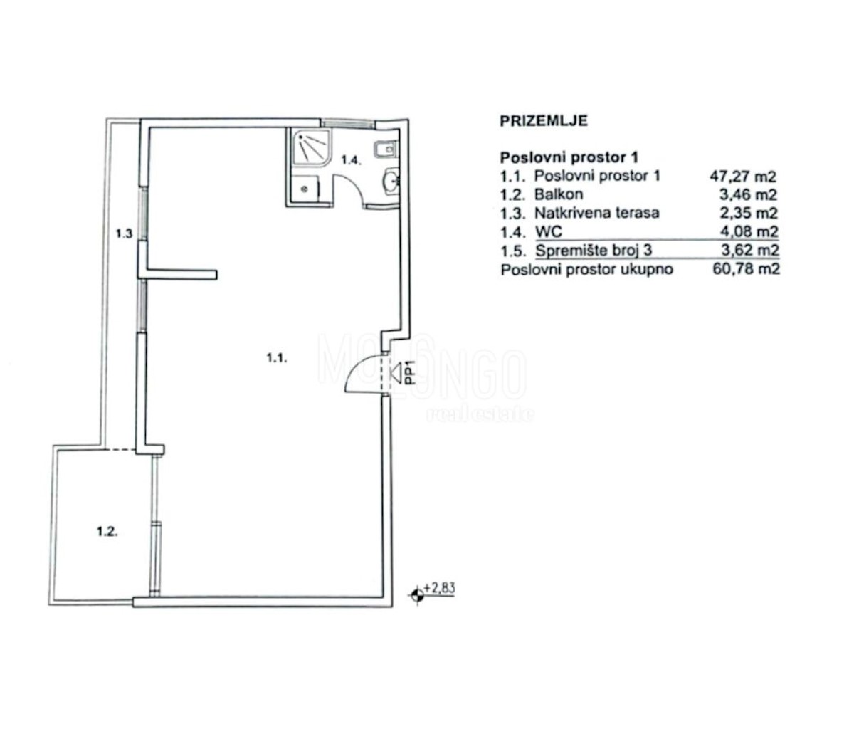 Commerciale Zamet, Rijeka, 58m2