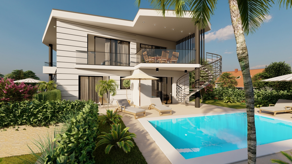 MALINSKA – Proprietà a 100 metri dalla spiaggia con piscina e design contemporaneo