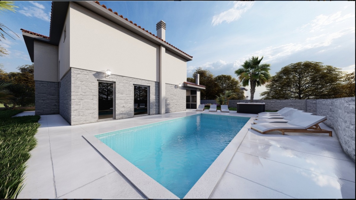 ISOLA DI KRK - Villa con piscina in una posizione tranquilla con vista sul mare