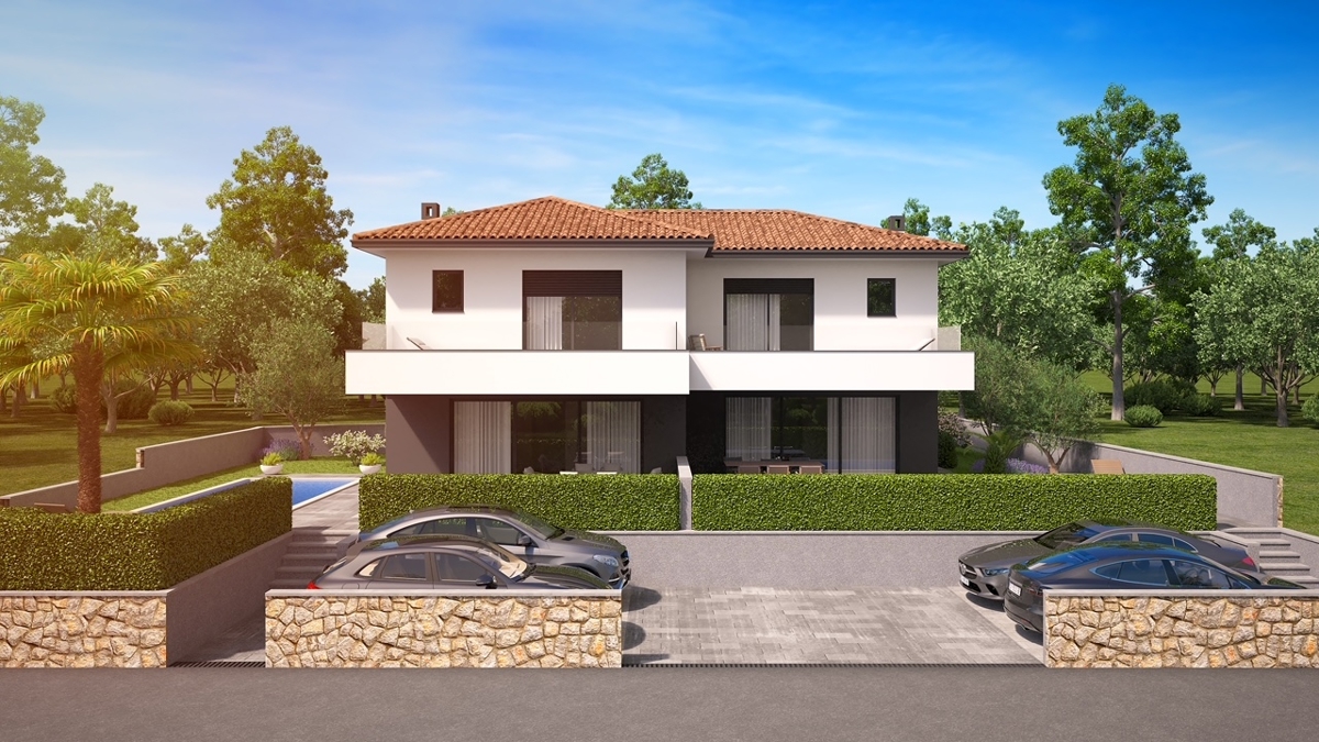 MALINSKA - Casa bifamiliare con piscina e vista mare