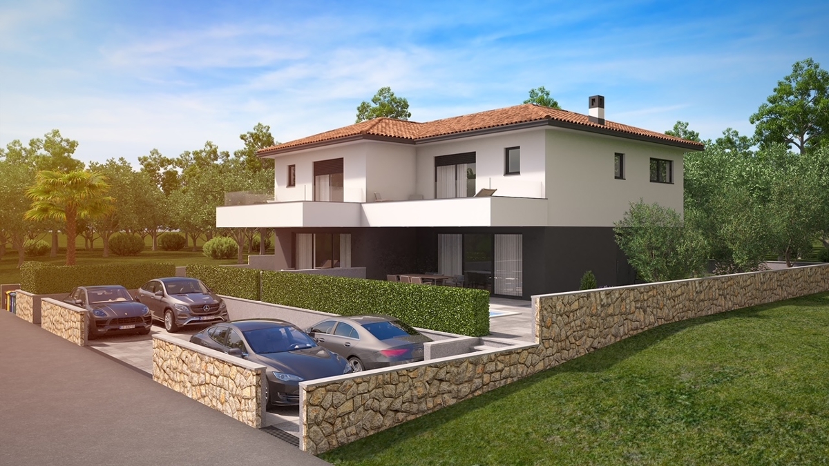 MALINSKA - Casa bifamiliare con piscina e vista mare