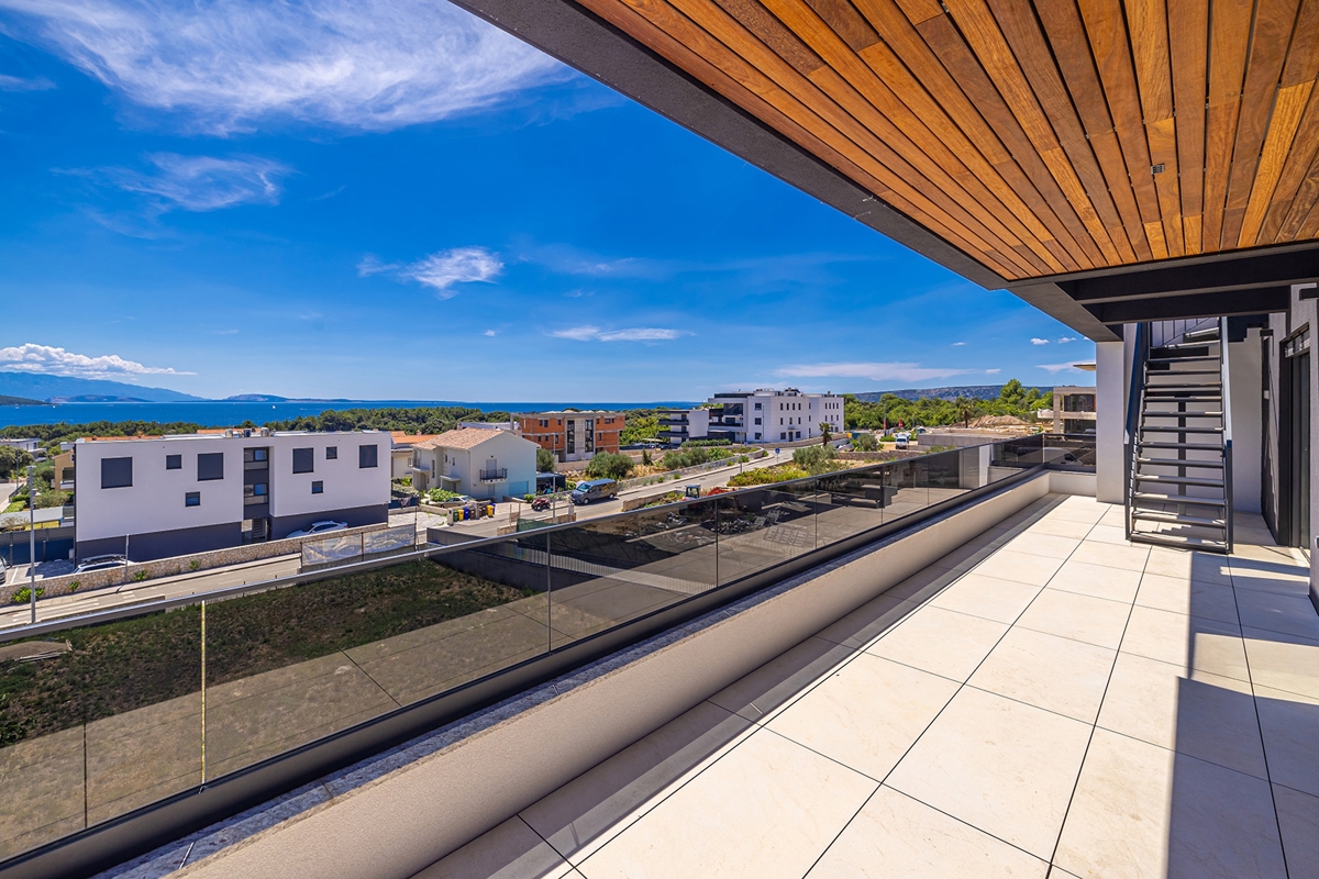 Città di Krk - Attico di lusso con vista panoramica e piscina