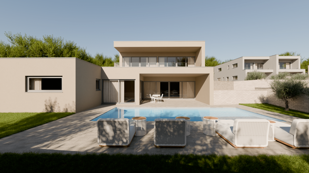Isola di Krk - Moderna casa bifamiliare con vista mare
