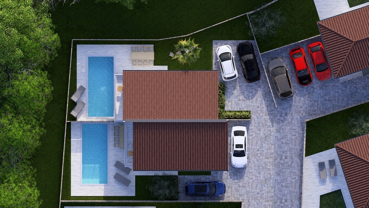 ISOLA DI KRK, MALINSKA - Lussuosa casa bifamiliare con piscina e vista mare