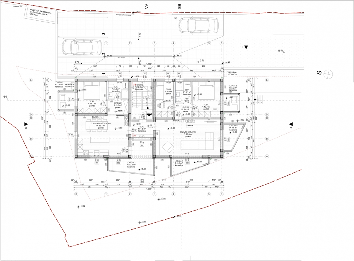 VIŠKOVO – Appartamento con tre camere da letto, tre logge, zona giorno aperta e due bagni al 2° piano