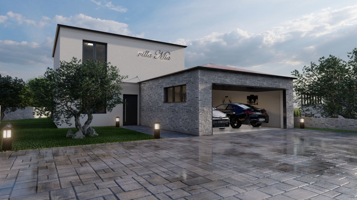 ISOLA DI KRK, MALINSKA - Casa moderna con piscina, vista mare e garage
