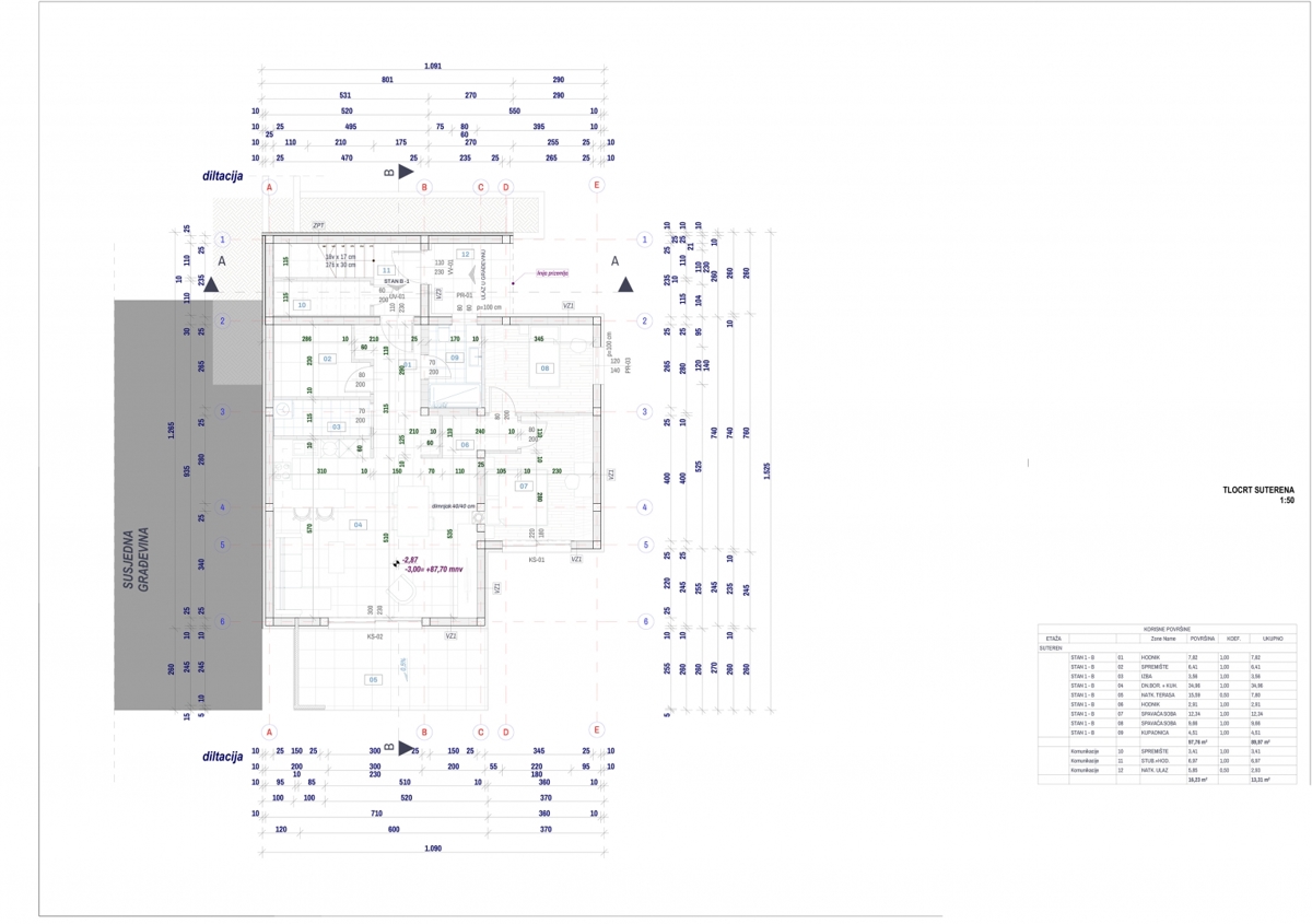 OMIŠALJ – Nuova costruzione! Appartamento trilocale al piano rialzato