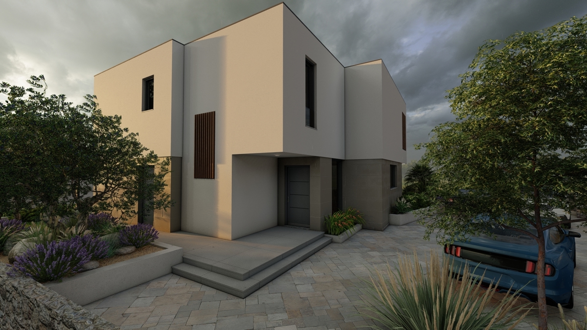 Dintorni della città di Krk - Terreno con permesso di costruzione valido