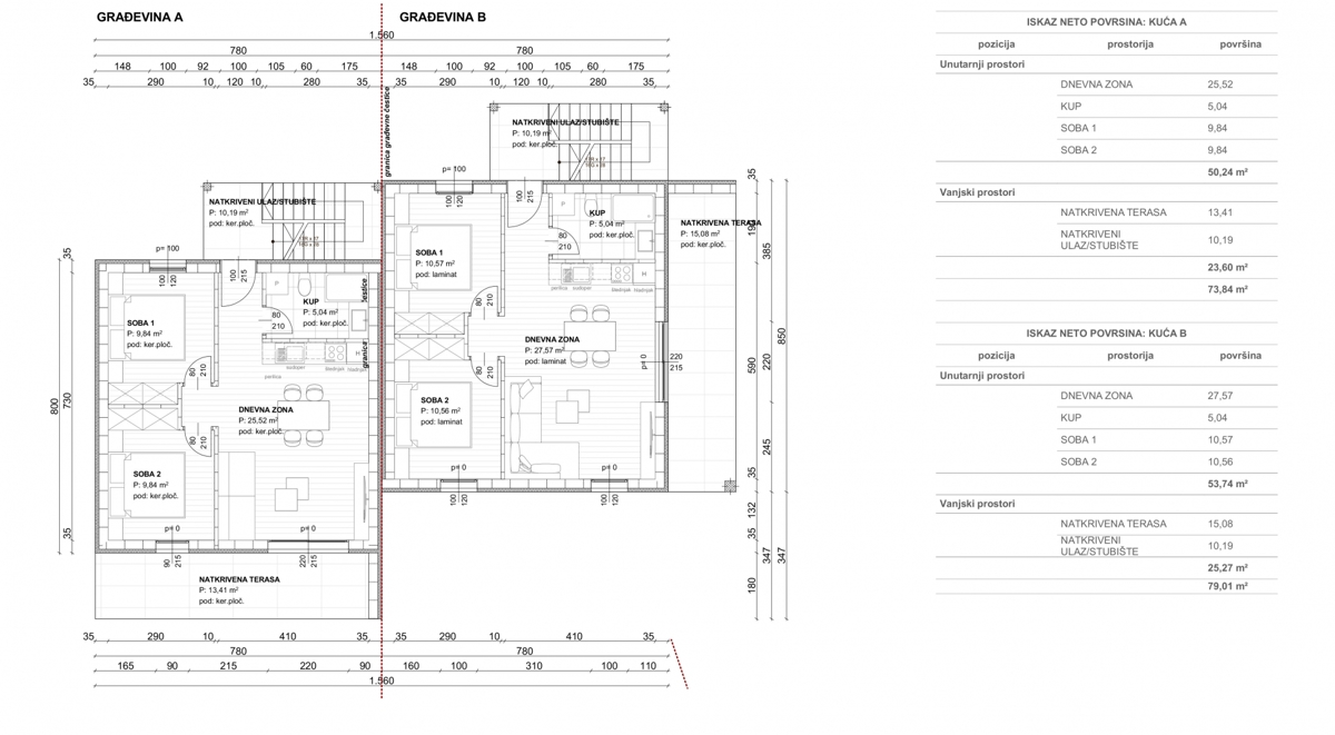 Appartamento Soline, Dobrinj, 74m2