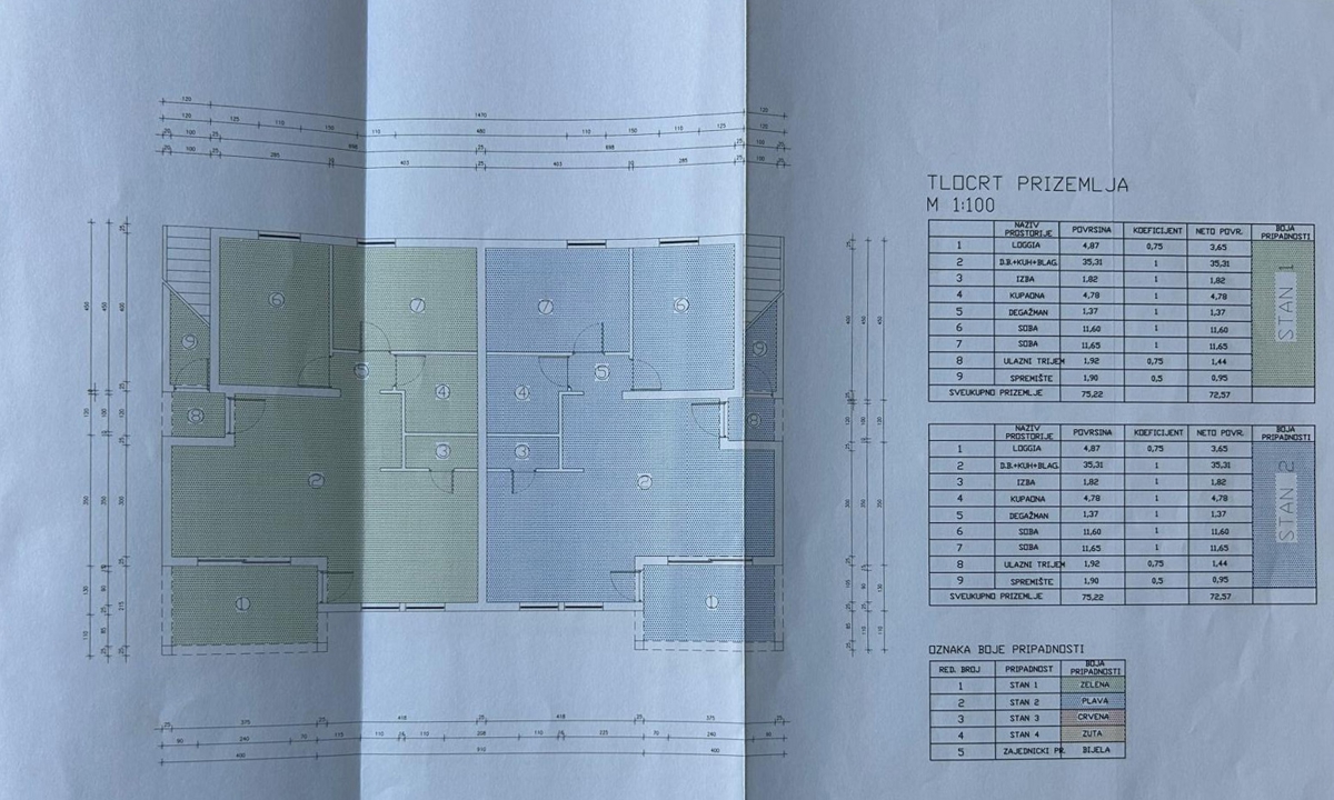 ISOLA DI KRK, PINEZIĆI - Appartamento al piano terra con vista mare
