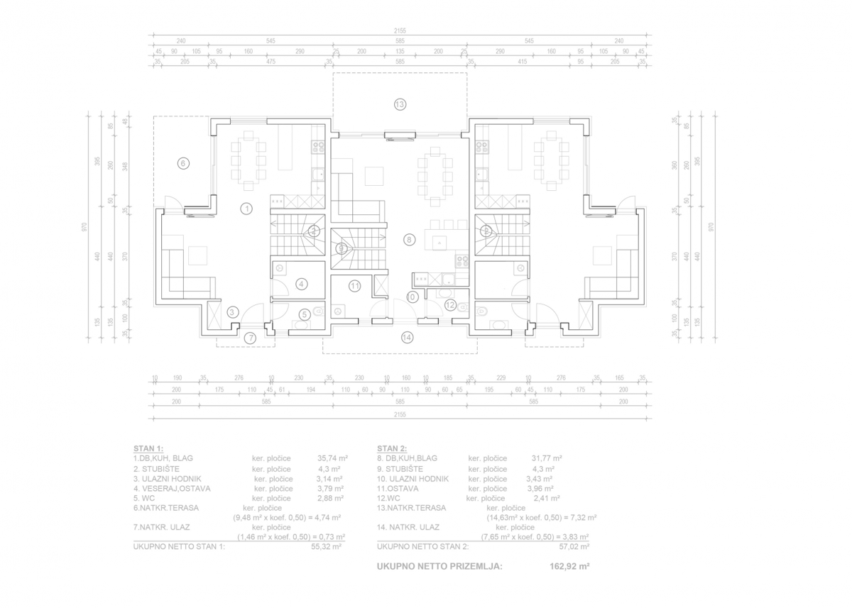 ISOLA DI KRK, NJIVICE - Casa a schiera con piscina, nuova costruzione