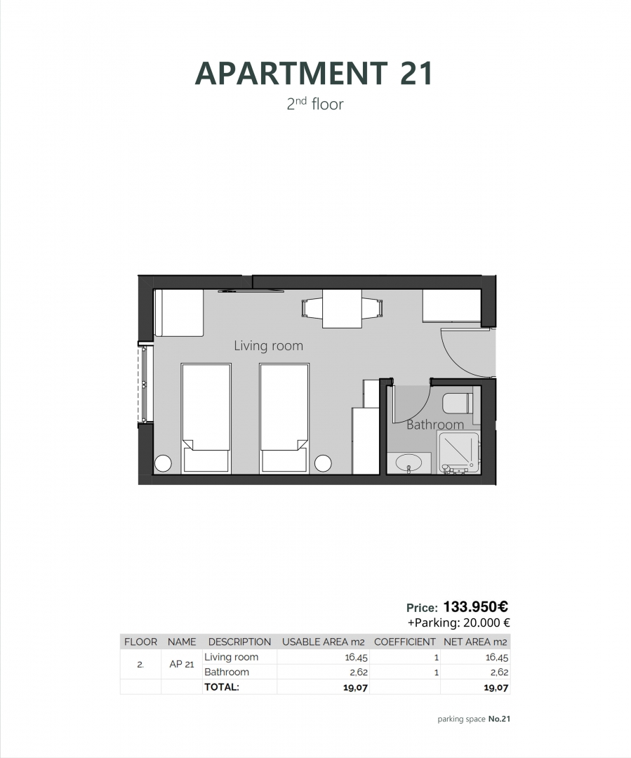 Crikvenica - Monolocale in un complesso alberghiero con piscina e centro benessere.