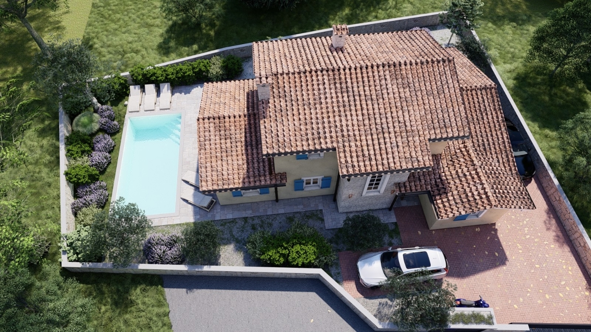 LINARDIĆI - Villa rustica con piscina e vista aperta sul mare