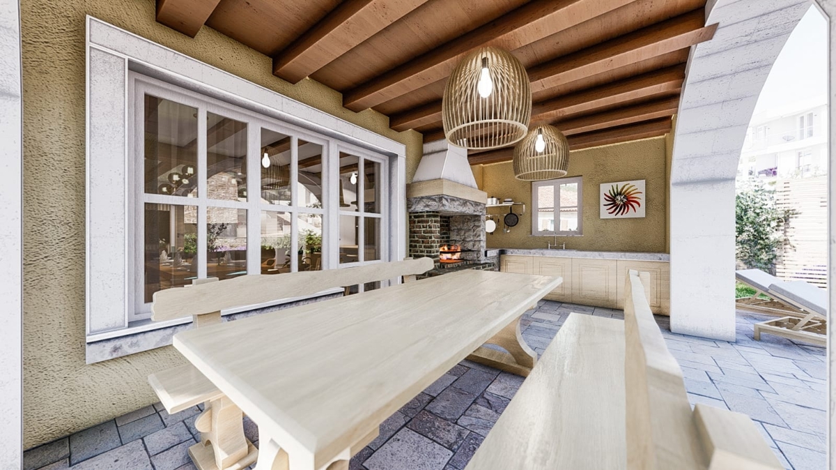 LINARDIĆI - Villa rustica con piscina e vista aperta sul mare