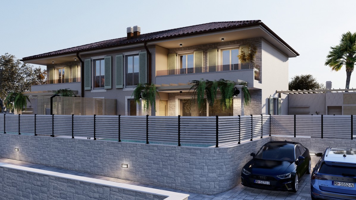 MALINSKA, ISOLA DI KRK - Casa bifamiliare con piscina e vista mare