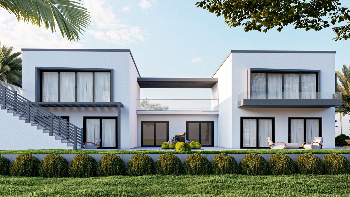 ISOLA DI KRK - Moderna casa bifamiliare con piscina e vista mare