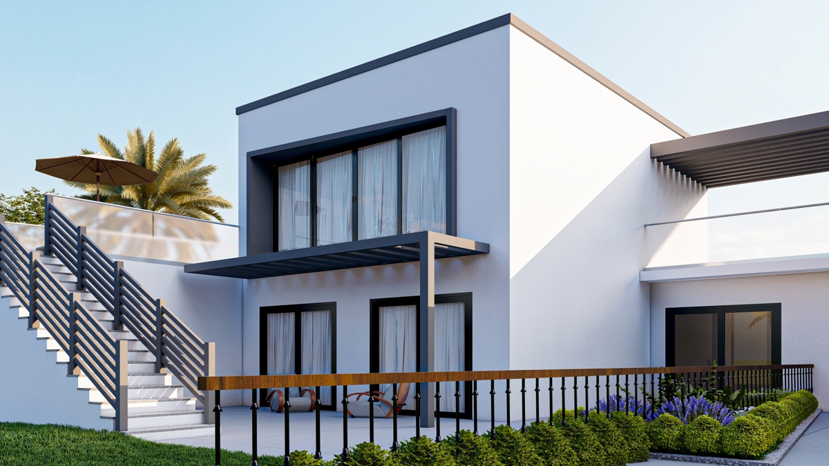 ISOLA DI KRK - Moderna casa bifamiliare con piscina e vista mare