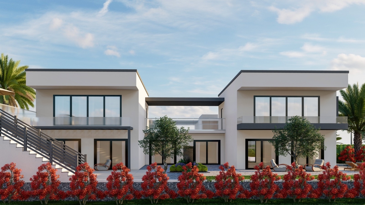 ISOLA DI KRK - Moderna casa bifamiliare con piscina e vista mare