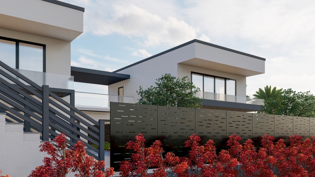 ISOLA DI KRK - Moderna casa bifamiliare con piscina e vista mare