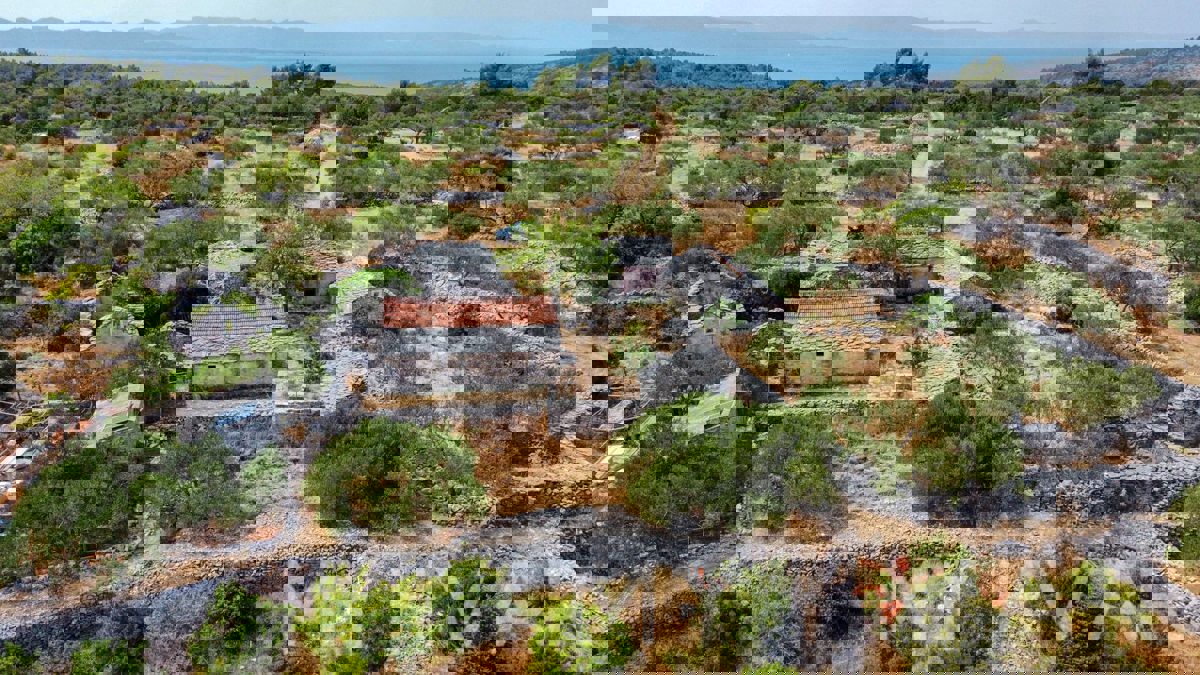 Casa bifamiliare, fattoria e uliveto sul mare a Hvar