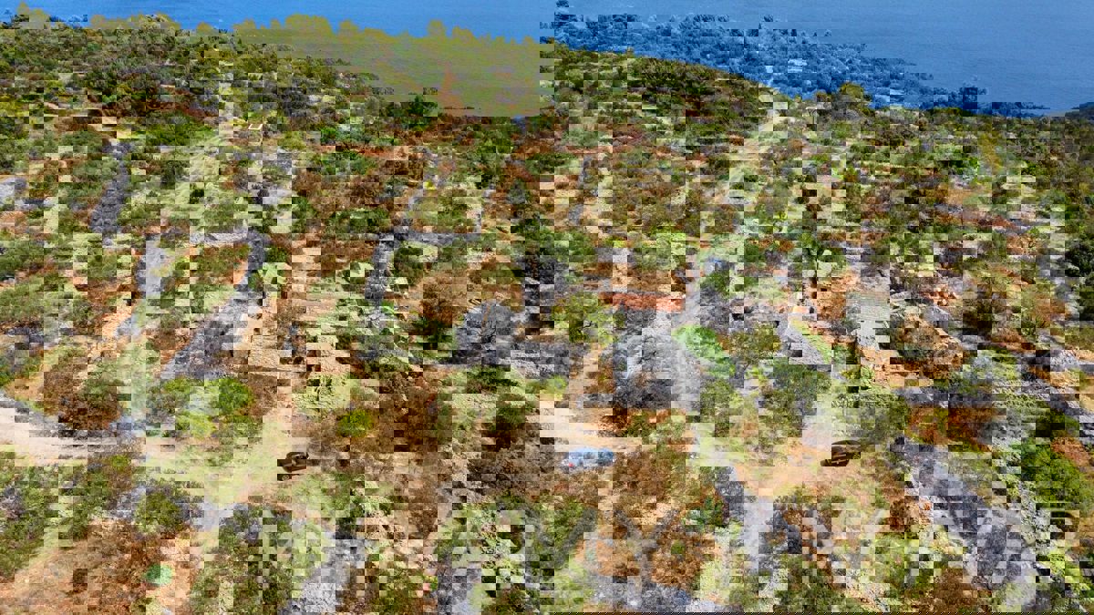 Casa bifamiliare con capanne in pietra a Bogomolje